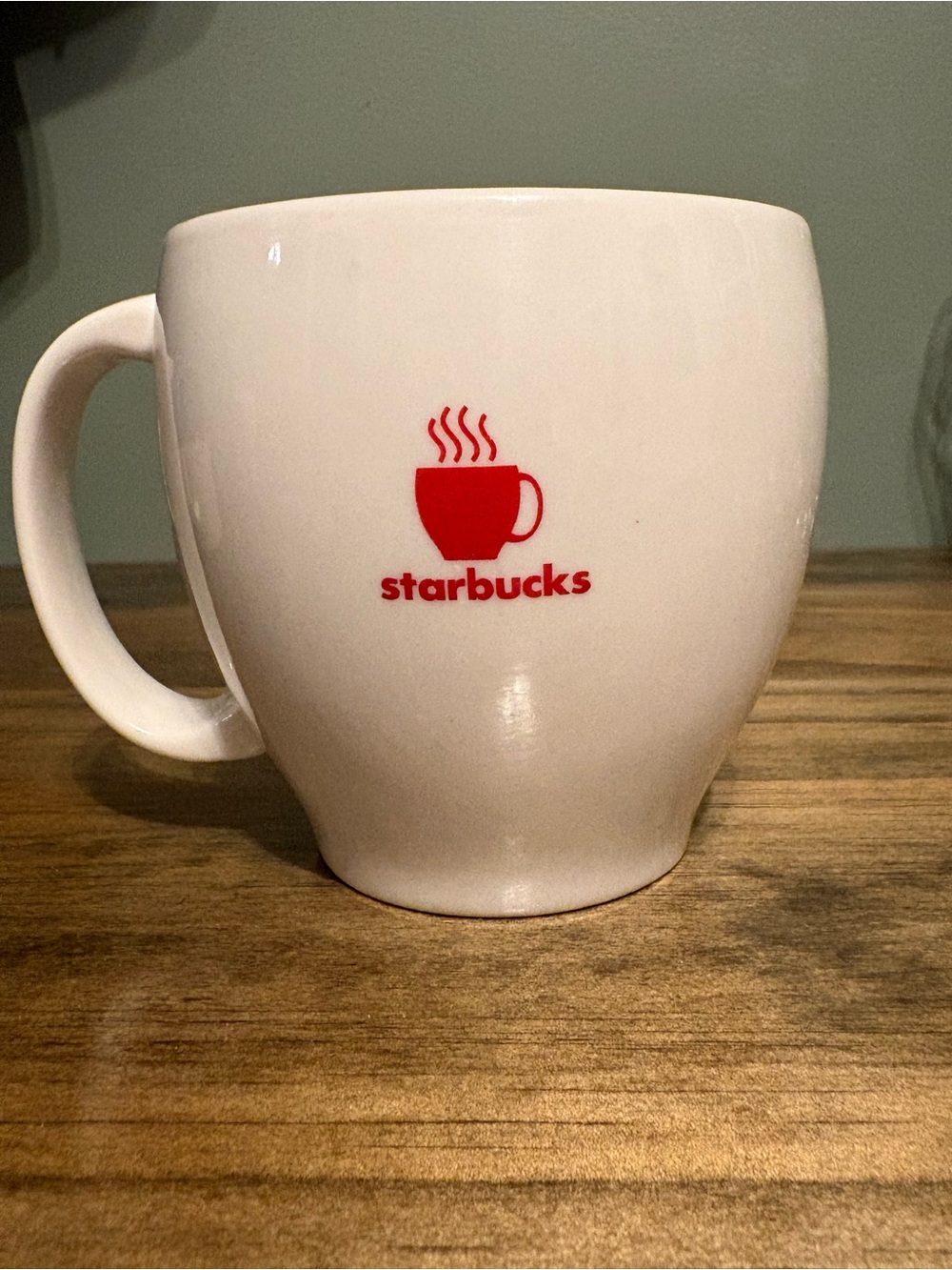 Vintage Starbucks White Ceramic Coffee Mug with Red Logo